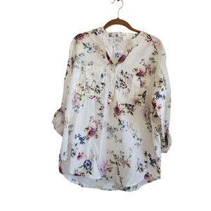 Eden & Olivia Cream Floral 100% Cotton Blouse